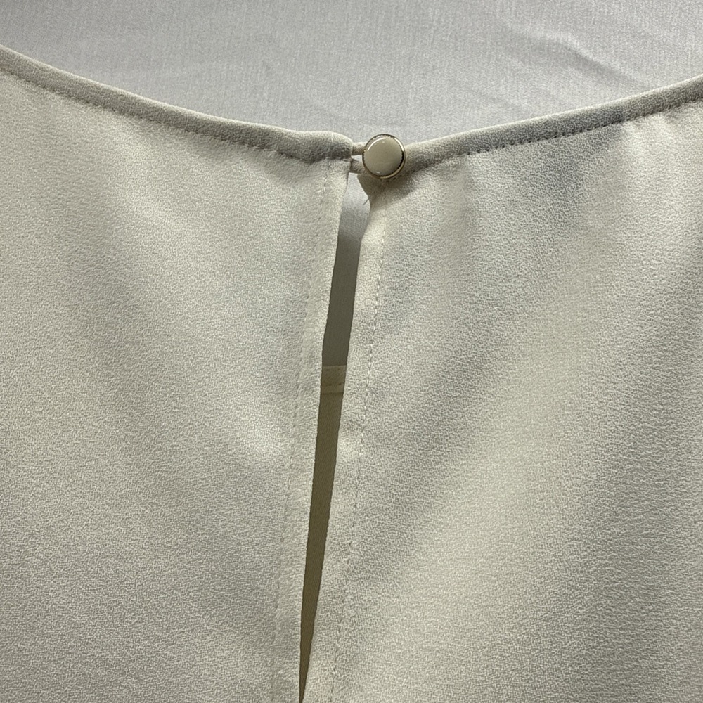 Talbots Women's Blouse Top Size‎ 20W Solid Ivory Minimalist 3/4 Sleeve Side Tie - Picture 7 of 9